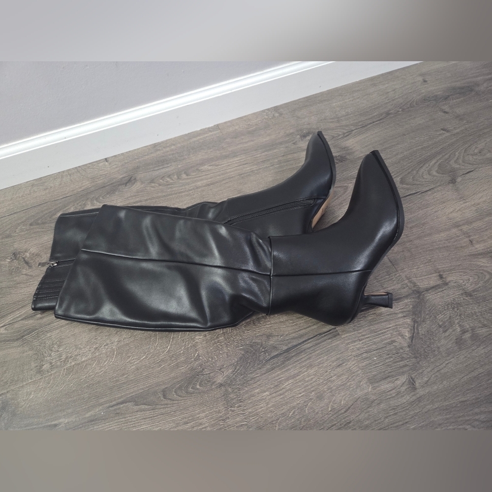 Women's Black Knee-High Boots Size 6.5 NEW - Picture 4 of 11